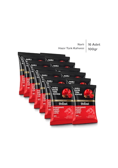Shazel Hazır Türk Kahvesi Narlı 100 Gr 16 Paket