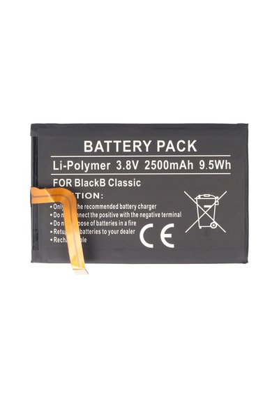 Blackberry Classic, Li-polimer, 3.8v, 2500mah, 9.5wh, Dahili, Aletsiz Pil