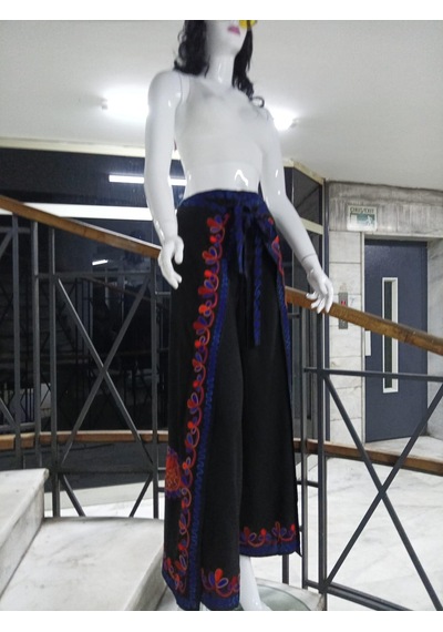 Eren Style Otantik Nakış İşlemeli Harem Şalvar Bulmaca Pantolon 104 Cm -9315 Siyah