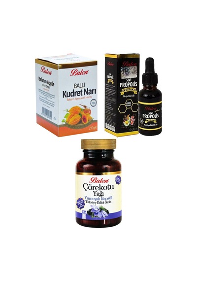 Balen Sıvı Propolis Ekstraktı 30 ML + Ballı Kudret Narı 210 G + Çörek Otu Yağı 80 Kapsül