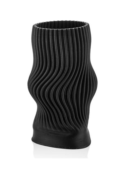 Lamedore Linear Siyah 3d Büyük Vazo 21x21x38 Cm Siyah