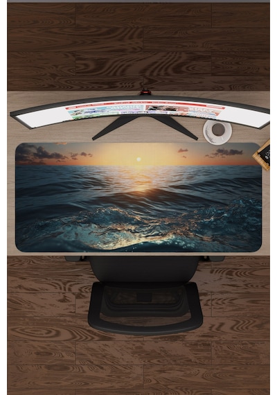 Okyanus Kaymaz Dikişli Kauçuk Oyuncu Mousepad V1 - 90x40 Xxl Gaming Mouse Pad Fare Altlığı