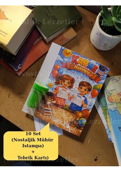 Karne Hediyesi 10 Set Nostaljik Mühür Istampa Ve Tebrik Kartı