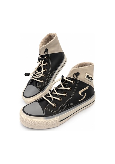 Papucumun Dünyası Çocuk Erkek/kız Yüksek Bilekli Bağcıklı Spor Ayakkabı Sneaker siyah