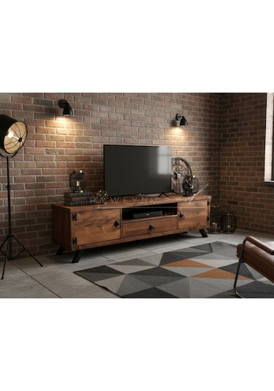 Raweyn Pearl Doğal Ahşap Tv Ünitesi - 160cm Ceviz