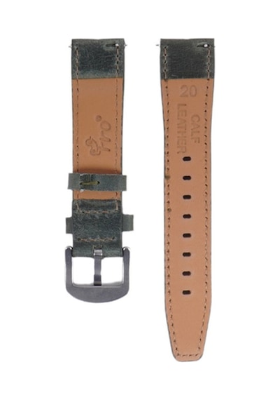 Fro Lw38-43 20 Mm Hakiki Deri Spor Yeşil Kordon Silver Toka