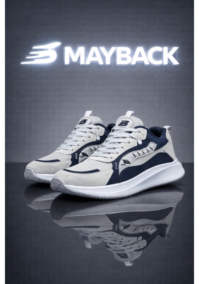 Mayback Erkek Spor Günlük Yazlık Ortopedik Ayakkabı Gri - Lacivert