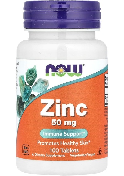 Now Foods Zinc Çinko Demir 50 Mg, 100 Tablet