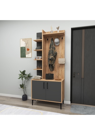 Arnetti Askılı Julendor Portmanto, Atlantik Çam Antrasit Arnetti Askılı Julendor Portmanto, Atlantik Çam Antrasit