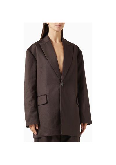 Represent Crimp Single - Breasted Blazer, Lüks Tek Düğmeli Klasik Ceket Kahverengi