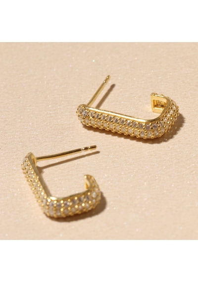 Taşlı Küpe 717089 Gold Gümüş