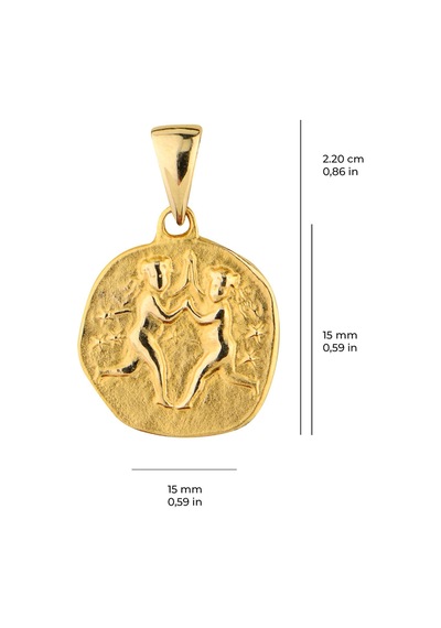 Goldkupe 14 Ayar Altın İkizler Burç Kolye Ucu 1,76 Gr-6387 Altın