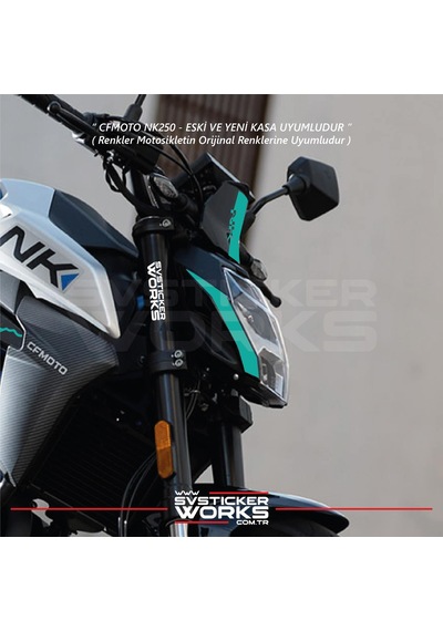 Cfmoto 250nk Siper Sticker Siperlik Tur Camı Sticker Nk Yazılı Etiket Turkuaz