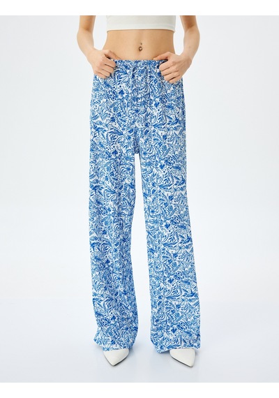 Koton Beli Bağcıklı Geniş Paça Desenli Pantolon Ekru Desenli 5sal40083ık Ekru Desenli Çok Renkli Koton Beli Bağcıklı Geniş Paça Desenli Pantolon Ekru Desenli 5sal40083ık Ekru Desenli Çok Renkli