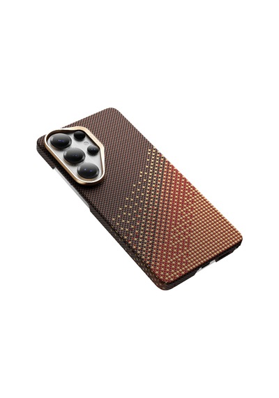 Galaxy S26 Ultra Uyumlu Kılıf M-safe Şarj Özellikli Raptic Aramid Skin Serisi Kapak Kahverengi Kahverengi