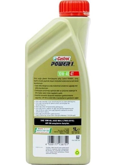 Castrol Power 1 4T 10W-40 Motor Yağı 1 L