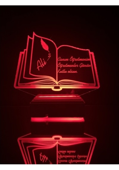 Kişiye Özel Öğretmenler Günü Kitap 3D Led Lamba