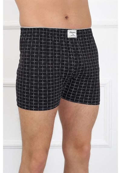 İbrahim Burak Etiler Collection Moda Çizgi Erkek Penye Boxer 40080 Siyah