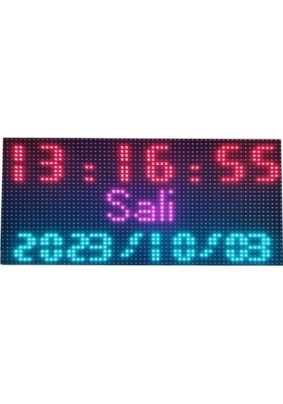 Renkli Dijital Led Saat Ve Tarih Kasa Ölçüsü: 16x32 Cm