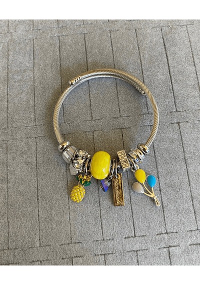 Stainless Steel Çelik Charm Figürlü Bileklik Gümüş