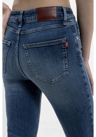 Loft Mom Slim Fit Kadın Pantolon Lf2036263 Mavi
