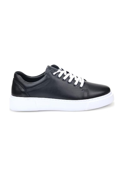 Papuçcity Pisagor Ps-581 Erkek Hakiki Deri Sneakers Spor Ayakkkabı Siyah - Beyaz