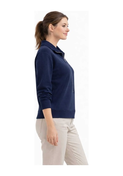 Bebuy Sweatshirt Yarım Fermuarlı Lacivert