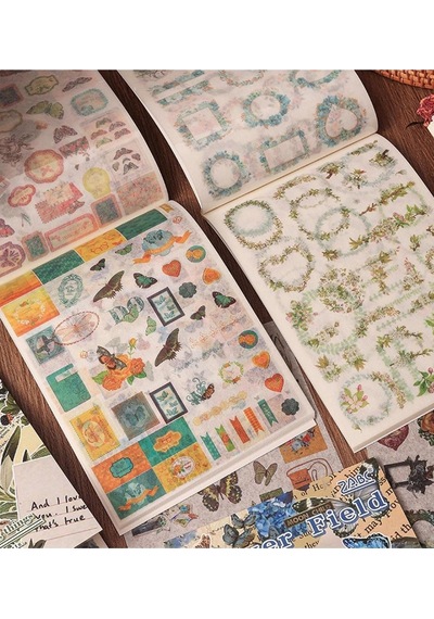 24 Sayfa Washi Çiçek Çerçeve Sticker Bullet Journal Scrapbook Laptop