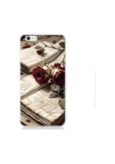 Apple Uyumlu iPhone 6 Plus Mektup Ve Güller Desenli Silikon Kılıf