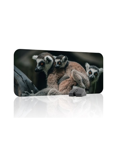 Lemur Kaymaz Dikişli Kauçuk Oyuncu Mousepad V4 - 70x30 Xl Gaming Mouse Pad Fare Altlığı