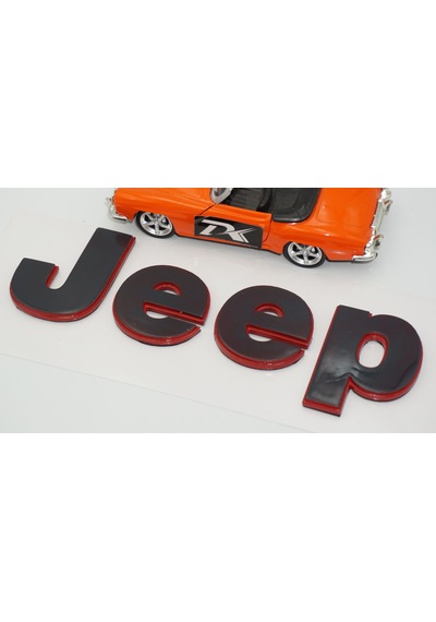 Dk Tuning Jeep Wrengler Gladiator Antrasit Kırmızı Yazı Logo Amblem -