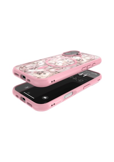 Diesel Apple iPhone 17 Uyumlu Magsafe Destekli Oval D Kedi Desenli Kılıf - Pembe
