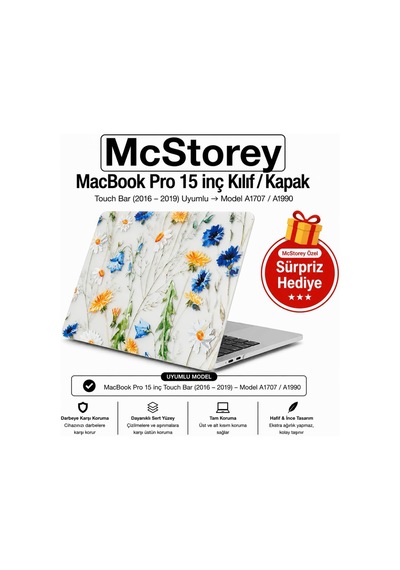 Macbook Pro 15 Çiçek Desenli Kılıf A1707 A1990 Uyumlu Baskılı Sert Kılıf İnce Hafif Koruyucu Kapak Sarı Belirtilmemiş Macbook Pro 15 Çiçek Desenli Kılıf A1707 A1990 Uyumlu Baskılı Sert Kılıf İnce Hafif Koruyucu Kapak Sarı Belirtilmemiş