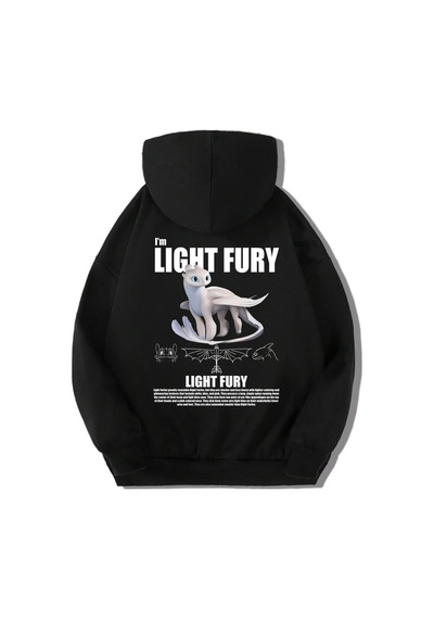 Brz Kids Unisex Çocuk Light Fury Ejderhanı Nasıl Eğitirsin Hoodie Siyah