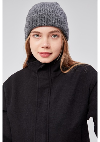 Derikem Basic Şık Standart Lüks Unisex Tiftik Bere Gri