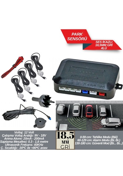 Replax Park Sensörü 18,5 Mm Gri Ses Ikazlı A+kalite Br0015903