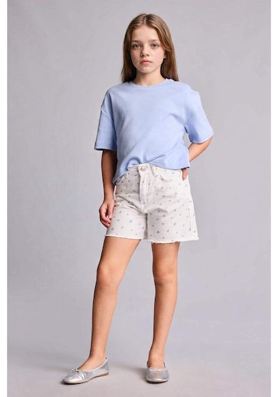 Defacto Gabardin Şort Kız Çocuk H7933a826hser233 Ekru-er233