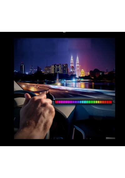Sese Duyarlı Ritim Çubuğu,rgb 32led Işık Araç İçi Ekolayzer