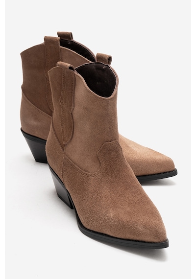 Luvishoes Elıa Toprak Süet Hakiki Deri Kadın Western Bot Toprak