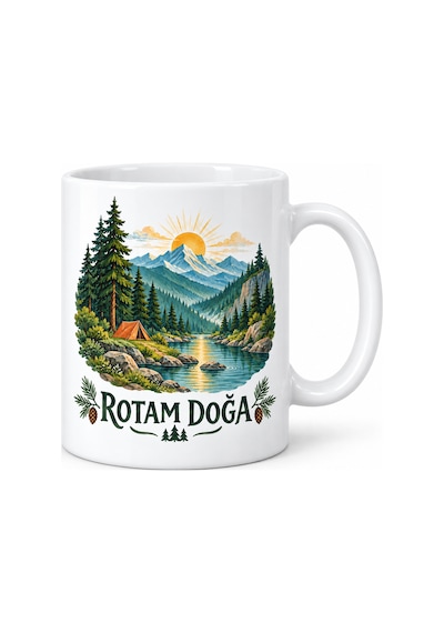 Rotam Doğa Dağ Orman Ve Kamp Tasarımlı Porselen Kupa - Model 264 Diğer