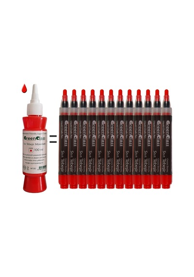 Green Class Mürekkep Seti-Kırmızı 6X100 600 Ml