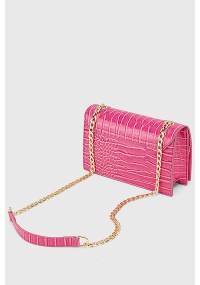 Housebags Kadın Pembe Zincirli Kilitli Timsah Desenli Çapraz Askılı Çanta 224 Pembe