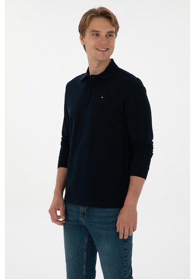 U.S. Polo Assn. Erkek Regular Fit Polo Yaka Lacivert Basic Sweatshirt 50315941-VR033