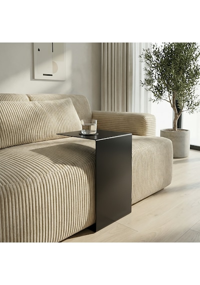 Metal Koltuk Üstü C Sehpa Modern Minimal Yan Sehpa Siyah