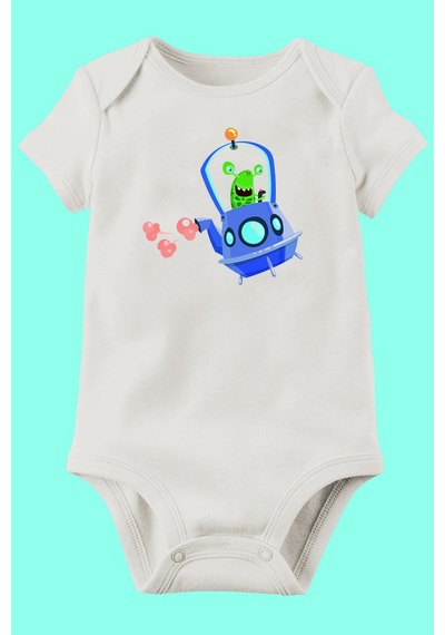 Babylimon Organik Baskılı Pamuklu Unisex Bebek Body Beyaz - 132207419 Beyaz