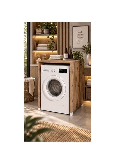 Venüs Çamaşır Makine Dolabı Çok Amaçlı Dolap Banyo Dolabı Atlantik Çam - 901586518 Atlantik Çam
