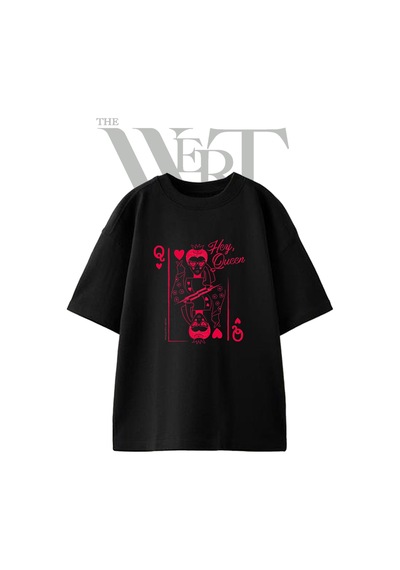 Thewert Queen Of Hearts 1 Tasarım Baskılı Ünisex Siyah Oversize T-shirt