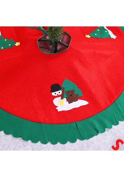 Yılbaşı Çam Ağacı Altı Örtüsü Desenli - 90 Cm