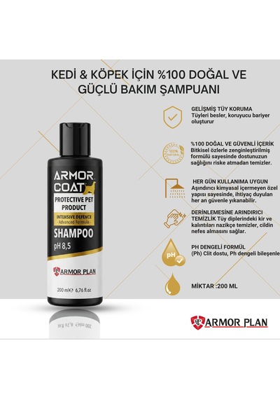 Armor Coat Köpek&kedi Şampuanı Hipoalerjenik,hindistan Cevizi Özlü Onarıcı,koku Giderici,parlatıcı