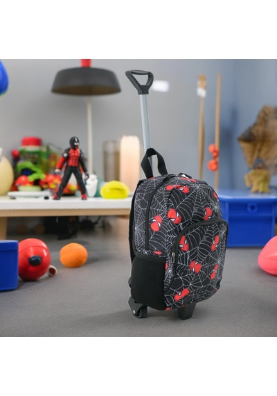 Çocuk Anaokulu Kreş Çekcekli Çanta 2 Bölmeli Suluklu Spiderman
